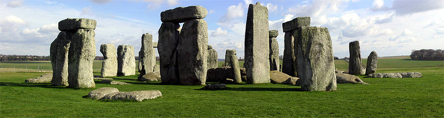 A panoramic photograph of Stonehenge - for visitors with css off